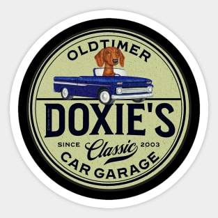 Dachshund Old Timers Classic Garage Sticker